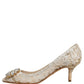 Dolce & Gabbana White Taormina Lace Crystal Pumps Shoes