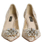Dolce & Gabbana White Taormina Lace Crystal Pumps Shoes