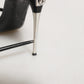 Dolce & Gabbana Black Leather T-strap Heels Sandals Shoes