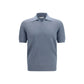 Brunello Cucinelli Blue Cotton Polo Shirt