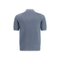 Brunello Cucinelli Blue Cotton Polo Shirt
