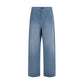 Miu Miu Blue Cotton Casual Pants