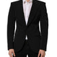 Dolce & Gabbana Black Single Breasted One Button Coat Blazer