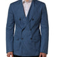 Dolce & Gabbana Blue Cotton Double Breasted Men Coat Blazer