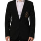 Dolce & Gabbana Black Logo Crest SingleBreasted Coat Blazer