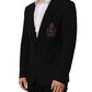Dolce & Gabbana Black Logo Crest SingleBreasted Coat Blazer