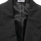 Dolce & Gabbana Black Stripes Wool Single Breasted Blazer