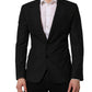Dolce & Gabbana Black Stripes Wool Single Breasted Blazer