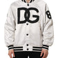 Dolce & Gabbana White DG Logo Polyester JerseyBomber Jacket