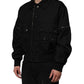 Dolce & Gabbana Black Nylon Full Zip Blouson Bomber Jacket