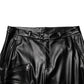 Dolce & Gabbana Black PU Leather Zipper Men Trouser Pants