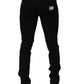 Dolce & Gabbana Black Embellished Cotton Skinny Denim Jeans