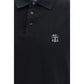 Brunello Cucinelli Black Cotton Polo Shirt