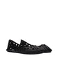Alaïa Black Leather Ballet Flats