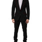 Dolce & Gabbana Black Wool Crystal Embellished 2 Piece Suit