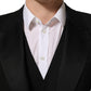 Dolce & Gabbana Black Wool Slim Fit Formal 3 Piece Men Suit