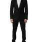 Dolce & Gabbana Black Wool Slim Fit Formal 2 Piece Men Suit