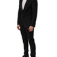 Dolce & Gabbana Black Wool Slim Fit Formal 2 Piece Men Suit