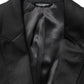 Dolce & Gabbana Black Wool Slim Fit Formal 2 Piece Men Suit