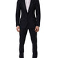 Dolce & Gabbana Black Wool Slim Fit Formal 2 Piece Men Suit