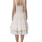 Dolce & Gabbana White Cotton Poplin Ruffled Midi Dress