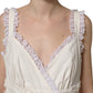 Dolce & Gabbana White Cotton Poplin Ruffled Midi Dress