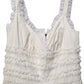 Dolce & Gabbana White Cotton Poplin Ruffled Midi Dress