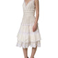 Dolce & Gabbana White Cotton Poplin Ruffled Midi Dress