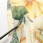Dolce & Gabbana Yellow Floral Print Silk Pleated Maxi Dress