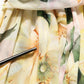 Dolce & Gabbana Yellow Floral Print Silk Pleated Maxi Dress