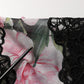 Dolce & Gabbana Black Floral Print Cotton Lace Maxi Dress