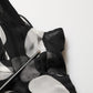 Dolce & Gabbana Black White Polka Dot Pleated Maxi Dress