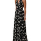 Dolce & Gabbana Black White Polka Dot Pleated Maxi Dress