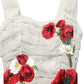 Dolce & Gabbana Light Gray Rose Embroidery Sheath Midi Dress