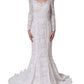 Dolce & Gabbana White Floral Lace Mermaid Long Gown Dress