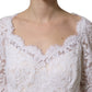 Dolce & Gabbana White Floral Lace Mermaid Long Gown Dress