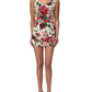 Dolce & Gabbana White Floral Sheath Sleeveless Mini Dress