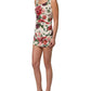 Dolce & Gabbana White Floral Sheath Sleeveless Mini Dress