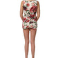 Dolce & Gabbana White Floral Sheath Sleeveless Mini Dress