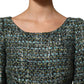 Dolce & Gabbana Multicolor Tweed Belted Babydoll Mini Dress