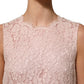 Dolce & Gabbana Pink Cotton Floral Lace Sleeveless Mini Dress