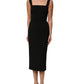 Dolce & Gabbana Black Viscose Stretch Sheath Midi Dress