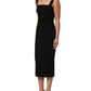 Dolce & Gabbana Black Viscose Stretch Sheath Midi Dress