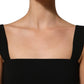 Dolce & Gabbana Black Viscose Stretch Sheath Midi Dress