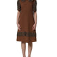 Dolce & Gabbana Brown Wool Rhinestone Embellished Midi Dress