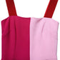 Dolce & Gabbana Two Tone Pink Wool Sleeveless Midi Dress