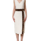 Dolce & Gabbana White Leopard Sleeveless Sheath Midi Dress