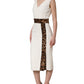 Dolce & Gabbana White Leopard Sleeveless Sheath Midi Dress