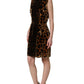 Dolce & Gabbana Brown Leopard Sleeveless Sheath Mini Dress