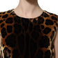 Dolce & Gabbana Brown Leopard Sleeveless Sheath Mini Dress